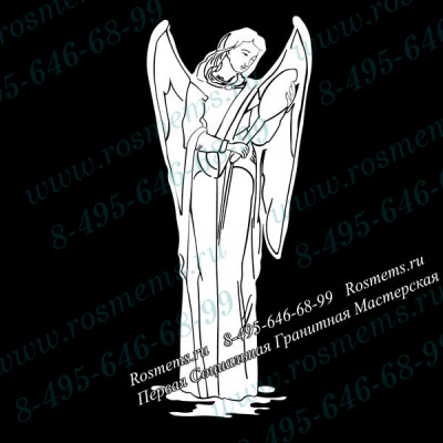 №113 Ангел гравировка на памятник из гранита