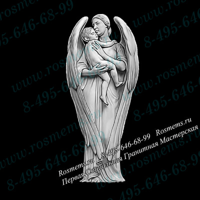 №61 Ангел гравировка на памятник из гранита