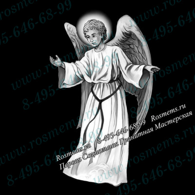 №77 Ангел гравировка на памятник из гранита