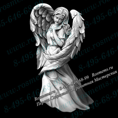№78 Ангел гравировка на памятник из гранита