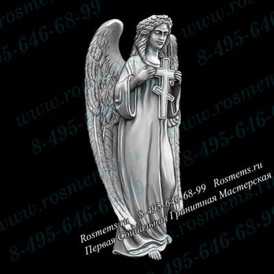 №87 Ангел гравировка на памятник из гранита