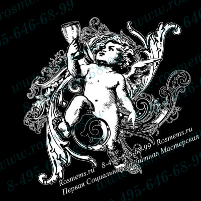№115 Ангел гравировка на памятник из гранита