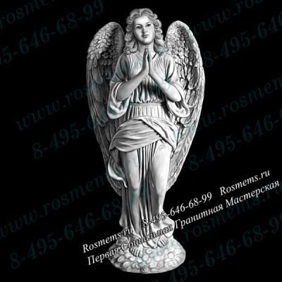 №76 Ангел гравировка на памятник из гранита