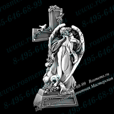 №82 Ангел гравировка на памятник из гранита