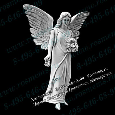 №41 Ангел гравировка на памятник из гранита