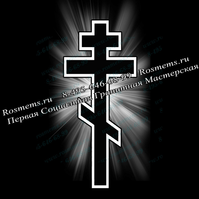 №03 Крест гравировка на памятник из гранита