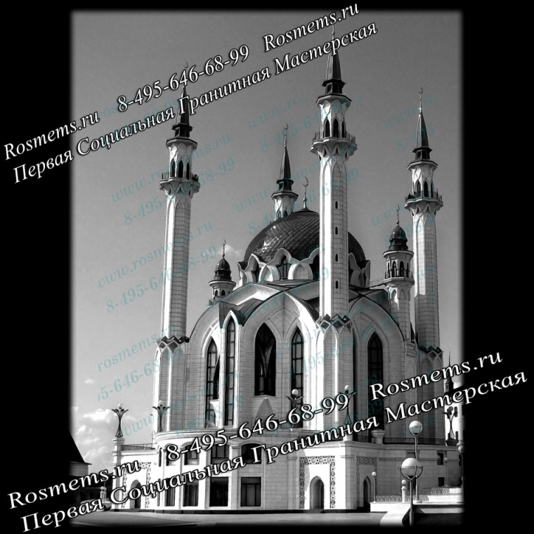 №01 Мечеть гравировка на памятник из гранита